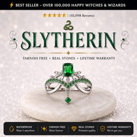 Premium Harry Potter House Adjustable Rings (REAL STONES!) 4