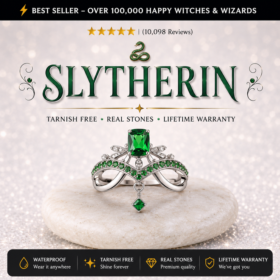 Premium Harry Potter House Adjustable Rings (REAL STONES!) 4