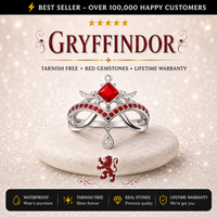 Premium Harry Potter House Adjustable Rings (REAL STONES!) 3