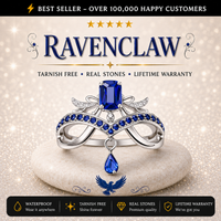 Premium Harry Potter House Adjustable Rings (REAL STONES!) 5