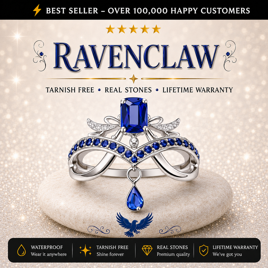 Premium Harry Potter House Adjustable Rings (REAL STONES!) 5