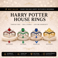 Premium Harry Potter House Adjustable Rings (REAL STONES!) 1